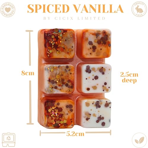 Vanilla Spice – 85g Handmade Luxury Scented Wax Melt Snap bar. Rich Warm Scent. Min 75H Burn. Vegan. Highly Scented Candle Alternative For Home And Office. Lasting Fragrance.