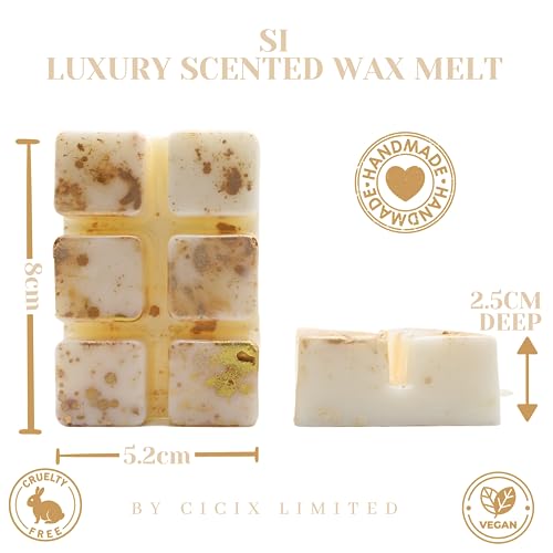 Si – 85g Handmade Artisan Luxury Scented Wax Melt Snap Bar. Designer Perfume. Min 75H Burn. Vegan. Highly Scented Candle Alternative For Home And Office. Lasting Fragrance.