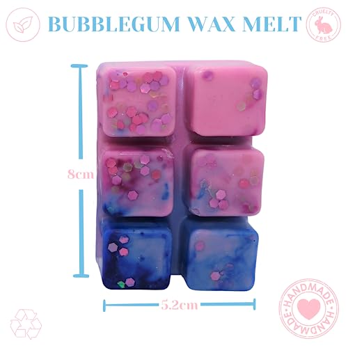 Bubblegum: Snow Angel – 85g Handmade Wax Melt Snap Bar. Sweet Scent. Min 75H Burn. Vegan. 6 Cubes. Highly Scented Candle Alternative for Home and Office. Lasting Fragrance.