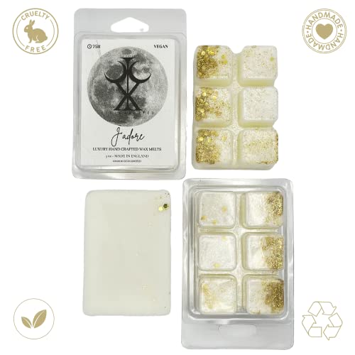 J'Adore – 85g Handmade Luxury Scented Wax Melt Snap bar. Designer Perfume. Min 75H Burn. Vegan. Highly Scented Candle Alternative for Home and Office. Lasting Fragrance.