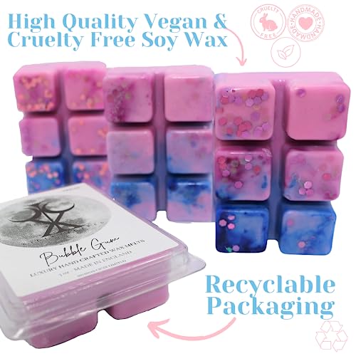 Bubblegum: Snow Angel – 85g Handmade Wax Melt Snap Bar. Sweet Scent. Min 75H Burn. Vegan. 6 Cubes. Highly Scented Candle Alternative for Home and Office. Lasting Fragrance.