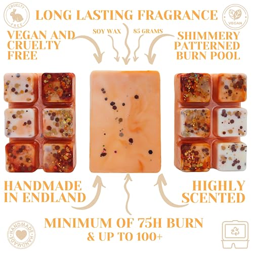 Vanilla Spice – 85g Handmade Luxury Scented Wax Melt Snap bar. Rich Warm Scent. Min 75H Burn. Vegan. Highly Scented Candle Alternative For Home And Office. Lasting Fragrance.