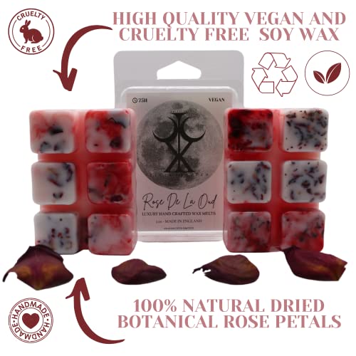 Rose De La Oud – 85g Handmade Luxury Scented Wax Melt Snap Bar. Designer Perfume. Min 75H Burn. Vegan. Highly Scented Candle Alternative for Home and Office. Lasting Fragrance.