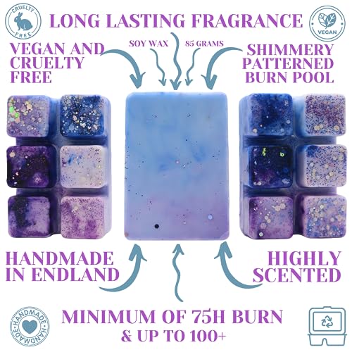 Bluebell Woods – 85g Handmade Artisan Luxury Scented Wax Melt Snapbar. Fresh Clean Scent. Min 75H Burn. Vegan. Highly Scented Candle Alternative For Home And Office. Lasting Fragrance.