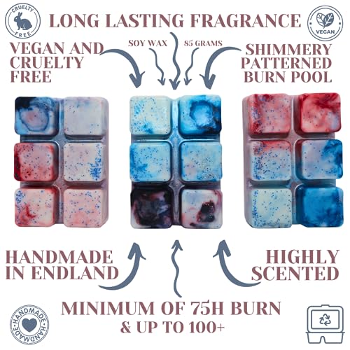 Electric Cherry – 85g Handmade Luxury Scented Wax Melt Snap Bar. Designer Inspired Scent. Min 75H Burn. Vegan. Highly Scented Candle Alternative For Home And Office. Lasting Fragrance.