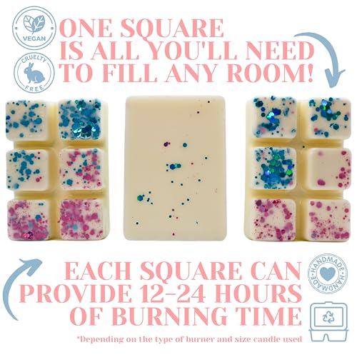 Baby Powder – 85g Handmade Luxury Scented Wax Melt Snap Bar. Fresh Scent. Min 75H Burn. Vegan. Highly Scented Candle Alternative For Home And Office. Lasting Fragrance.