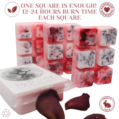 Rose De La Oud – 85g Handmade Luxury Scented Wax Melt Snap Bar. Designer Perfume. Min 75H Burn. Vegan. Highly Scented Candle Alternative for Home and Office. Lasting Fragrance.