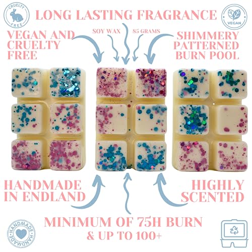 Baby Powder – 85g Handmade Luxury Scented Wax Melt Snap Bar. Fresh Scent. Min 75H Burn. Vegan. Highly Scented Candle Alternative For Home And Office. Lasting Fragrance.