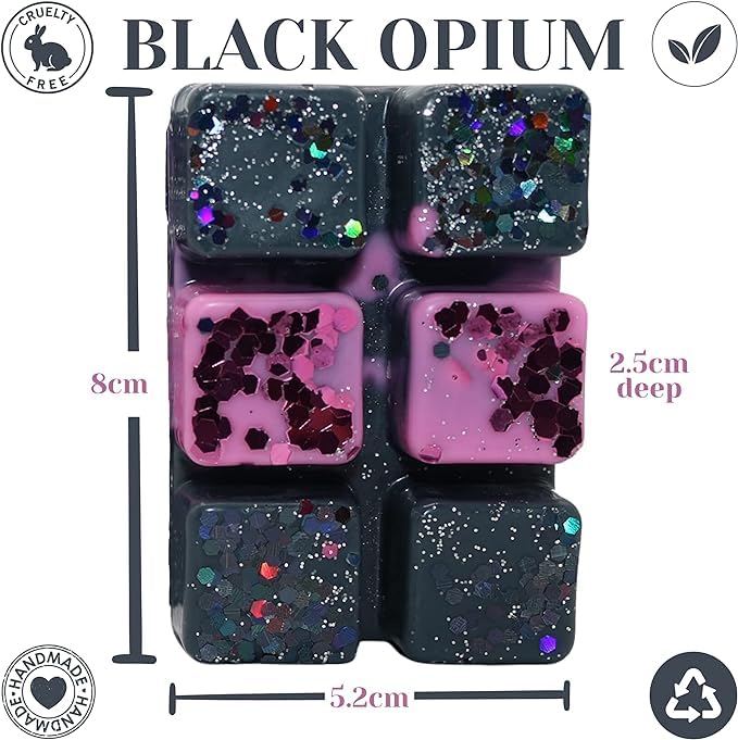 3x Black Opium Bundle – 255g Handmade Luxury Scented Wax Melt Snap Bar. Designer Perfume. Min 75H Burn. Vegan. Highly Scented Candle Alternative for Home and Office. Lasting Fragrance.