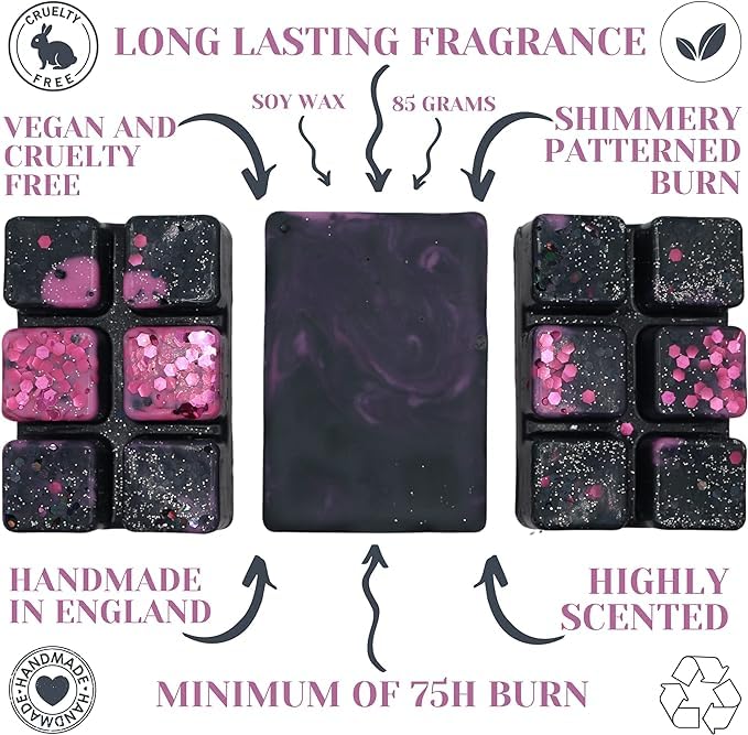 3x Black Opium Bundle – 255g Handmade Luxury Scented Wax Melt Snap Bar. Designer Perfume. Min 75H Burn. Vegan. Highly Scented Candle Alternative for Home and Office. Lasting Fragrance.