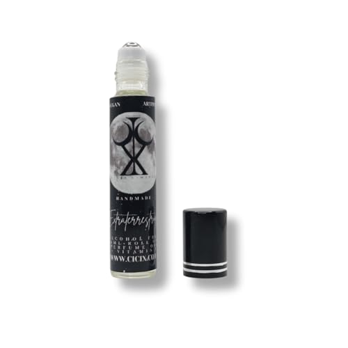 CICIX Alien Inspired Roll on Oil Perfume: EXTRATERRESTRIAL. Perfume Alternative. 9ML. Alcohol Free. Plant Base Ingredient: Vegan and Cruelty Free. Infused With Vitamin E. Handmade in England