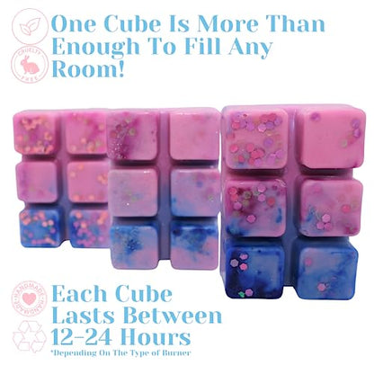 Bubblegum: Snow Angel – 85g Handmade Wax Melt Snap Bar. Sweet Scent. Min 75H Burn. Vegan. 6 Cubes. Highly Scented Candle Alternative for Home and Office. Lasting Fragrance.