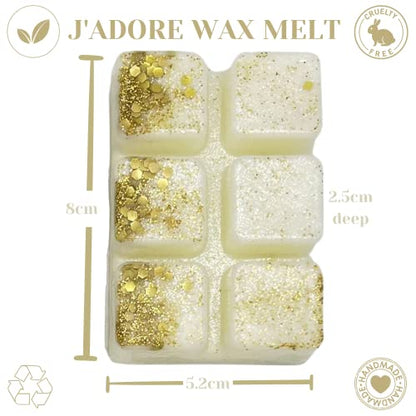 J'Adore – 85g Handmade Luxury Scented Wax Melt Snap bar. Designer Perfume. Min 75H Burn. Vegan. Highly Scented Candle Alternative for Home and Office. Lasting Fragrance.