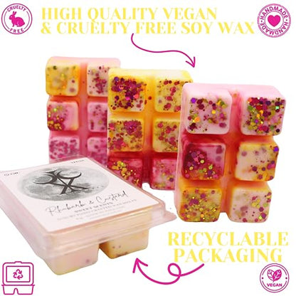 Rhubarb And Custard – 85g Handmade Luxury Scented Wax Melt Snap Bar. Sweet Scent. Min 75H Burn. Vegan. Highly Scented Candle Alternative For Home And Office. Lasting Fragrance.