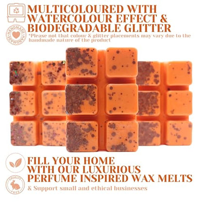 Pumpkin Spice – 85g Halloween Wax Melt Snap bar. Handmade Strong Scented. Min 75H Burn. Vegan. Highly Scented Candle Alternative For Home And Office. Lasting Fragrance.