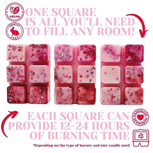 Strawberry & Lily – 85g Handmade Artisan Scented Wax Melt Snapbar. Laundry Detergent Clean Scent. Min 75H Burn. Vegan. Strong Scented Candle Alternative For Home And Office. Long Lasting.
