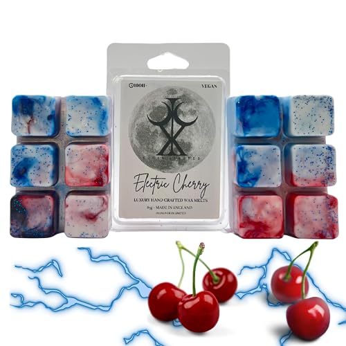 Electric Cherry – 85g Handmade Luxury Scented Wax Melt Snap Bar. Designer Inspired Scent. Min 75H Burn. Vegan. Highly Scented Candle Alternative For Home And Office. Lasting Fragrance.