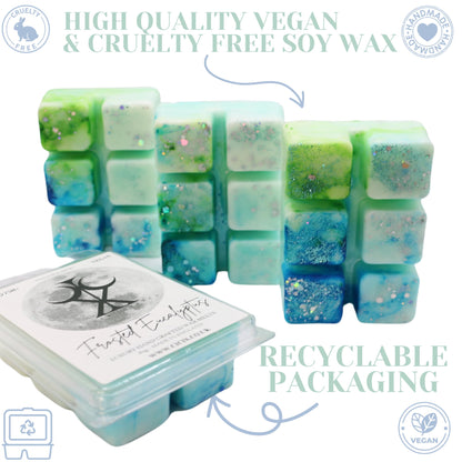 Frosted Eucalyptus – 85g Handmade Artisan Scented Wax Melt Snapbar. Laundry Detergent Clean Scent. Min 75H Burn. Vegan. Strong Scented Candle Alternative For Home And Office. Long Lasting.