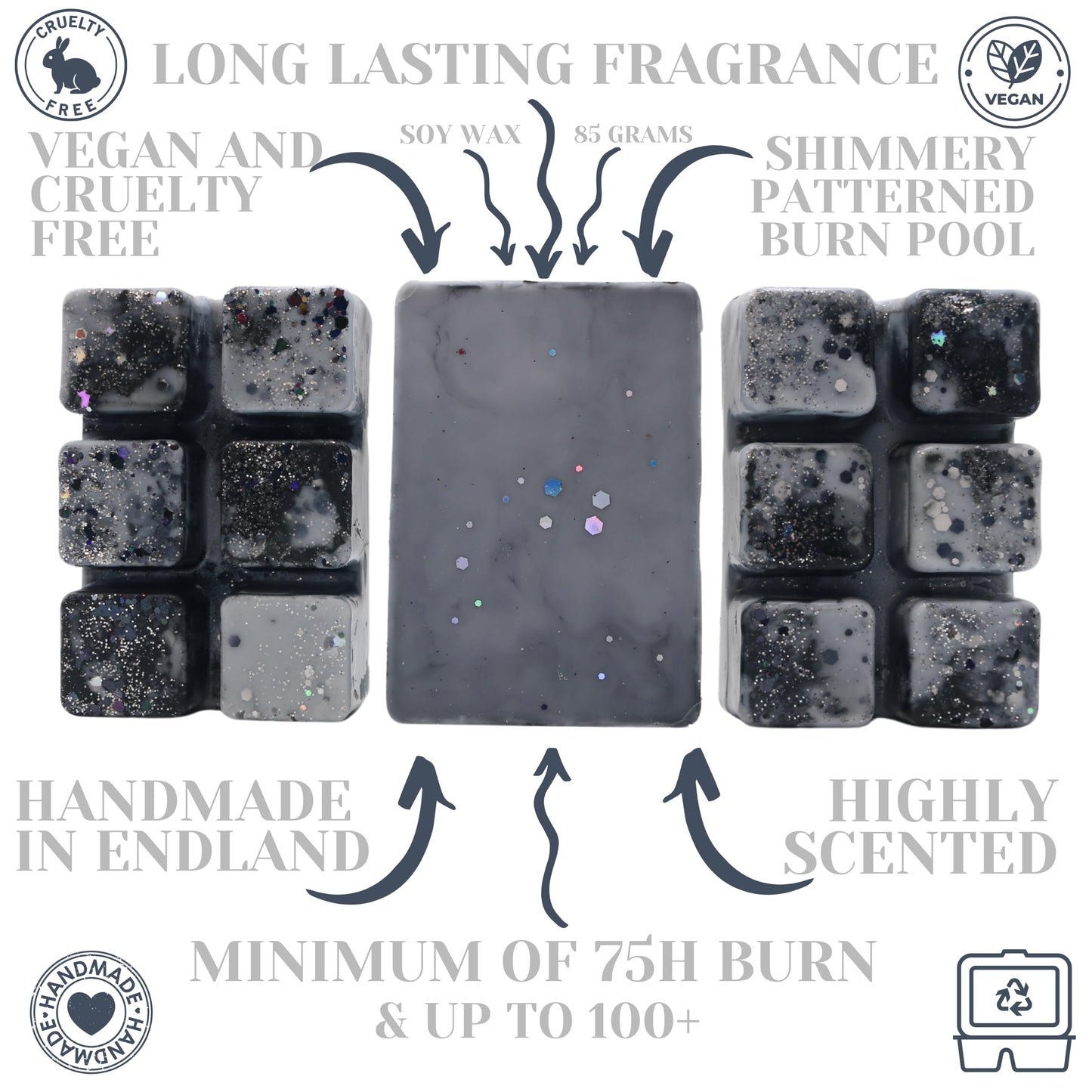 Aventos For Him – 85g Handmade Artisan Luxury Scented Wax Melt Snapbar. Designer Perfume. Min 75H Burn. Vegan. Highly Scented Candle Alternative For Home And Office. Lasting Fragrance.