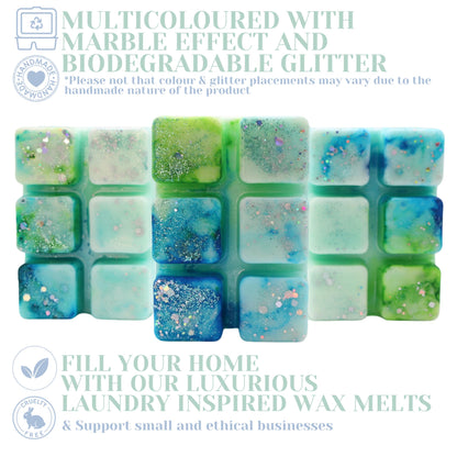 Frosted Eucalyptus – 85g Handmade Artisan Scented Wax Melt Snapbar. Laundry Detergent Clean Scent. Min 75H Burn. Vegan. Strong Scented Candle Alternative For Home And Office. Long Lasting.