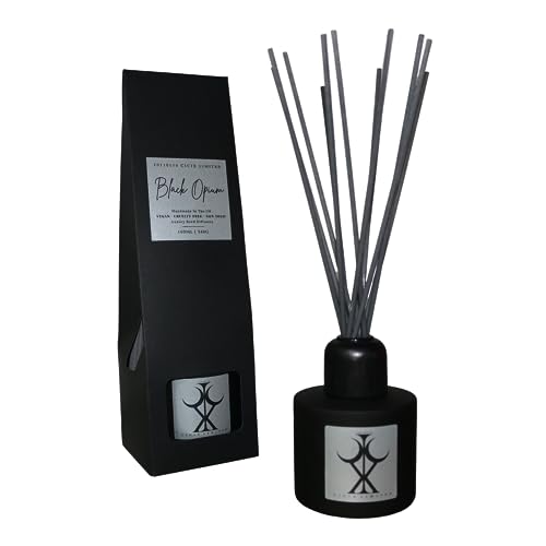 CICIX - Black Opium Luxury Reed Diffuser. Handmade In England. Non-toxic, Vegan and Cruelty Free. Highly Scented. 12 Reeds. 100ML. Plant A Tree With Each Purchase.