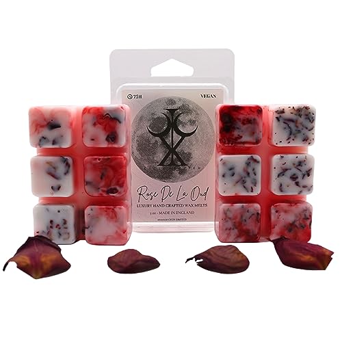 Rose De La Oud – 85g Handmade Luxury Scented Wax Melt Snap Bar. Designer Perfume. Min 75H Burn. Vegan. Highly Scented Candle Alternative for Home and Office. Lasting Fragrance.