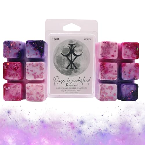 Rose Wonderland – 85g Handmade Laundry Scented Wax Melt Snap Bar. Laundrette Collection. Min 75H Burn. Vegan. Highly Scented Candle Alternative For Home And Office. Lasting Fragrance.