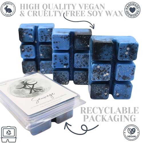 Sauvage – 85g Handmade Artisan Luxury Scented Wax Melt Snap Bar. Designer Aftershave. Min 75H Burn. Vegan. Highly Scented Candle Alternative For Home And Office. Lasting Fragrance.