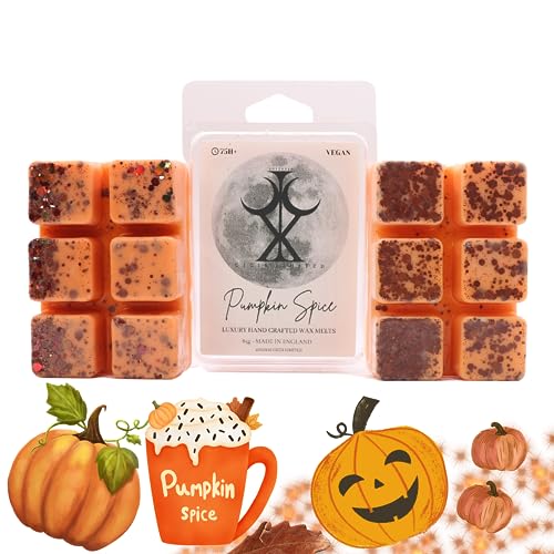 Pumpkin Spice – 85g Halloween Wax Melt Snap bar. Handmade Strong Scented. Min 75H Burn. Vegan. Highly Scented Candle Alternative For Home And Office. Lasting Fragrance.