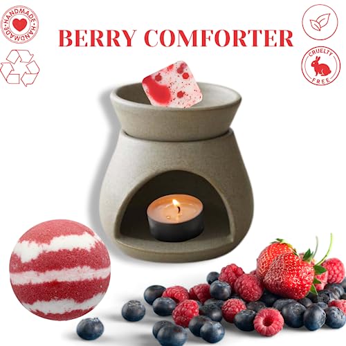 Berry Comforter – 85g Handmade Luxury Scented Wax Melt Snapbar. Sweet Scent. Min 75H Burn. Vegan. Highly Scented Candle Alternative for Home and Office. Lasting Fragrance.