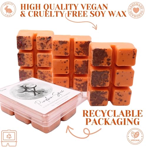 Pumpkin Spice – 85g Halloween Wax Melt Snap bar. Handmade Strong Scented. Min 75H Burn. Vegan. Highly Scented Candle Alternative For Home And Office. Lasting Fragrance.